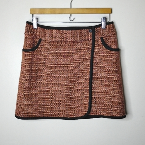 The Limited Tweed Wrap Mini Skirt Pockets Size 10 - Picture 2 of 6